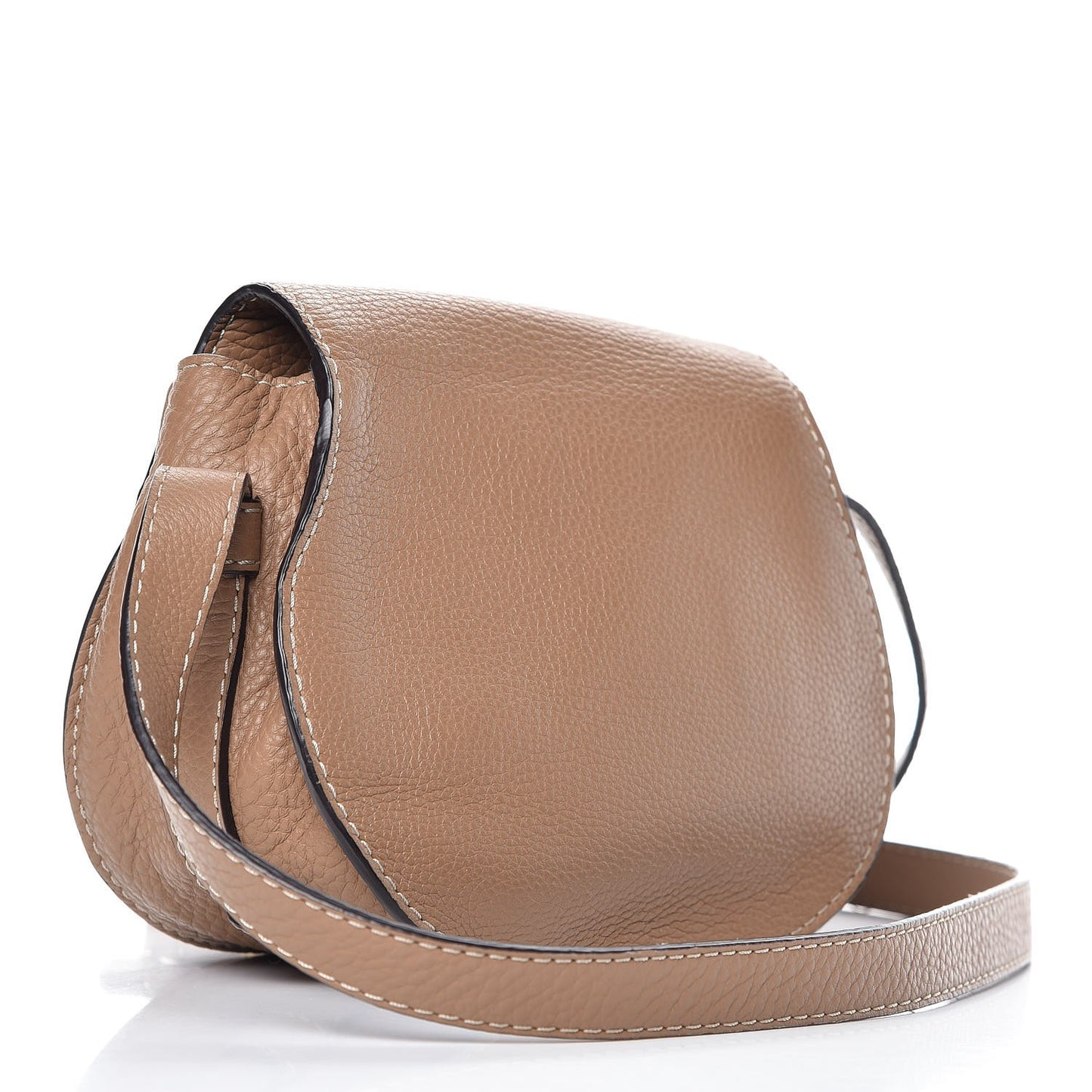 Calfskin Mini Marcie Round Crossbody Bag Nut