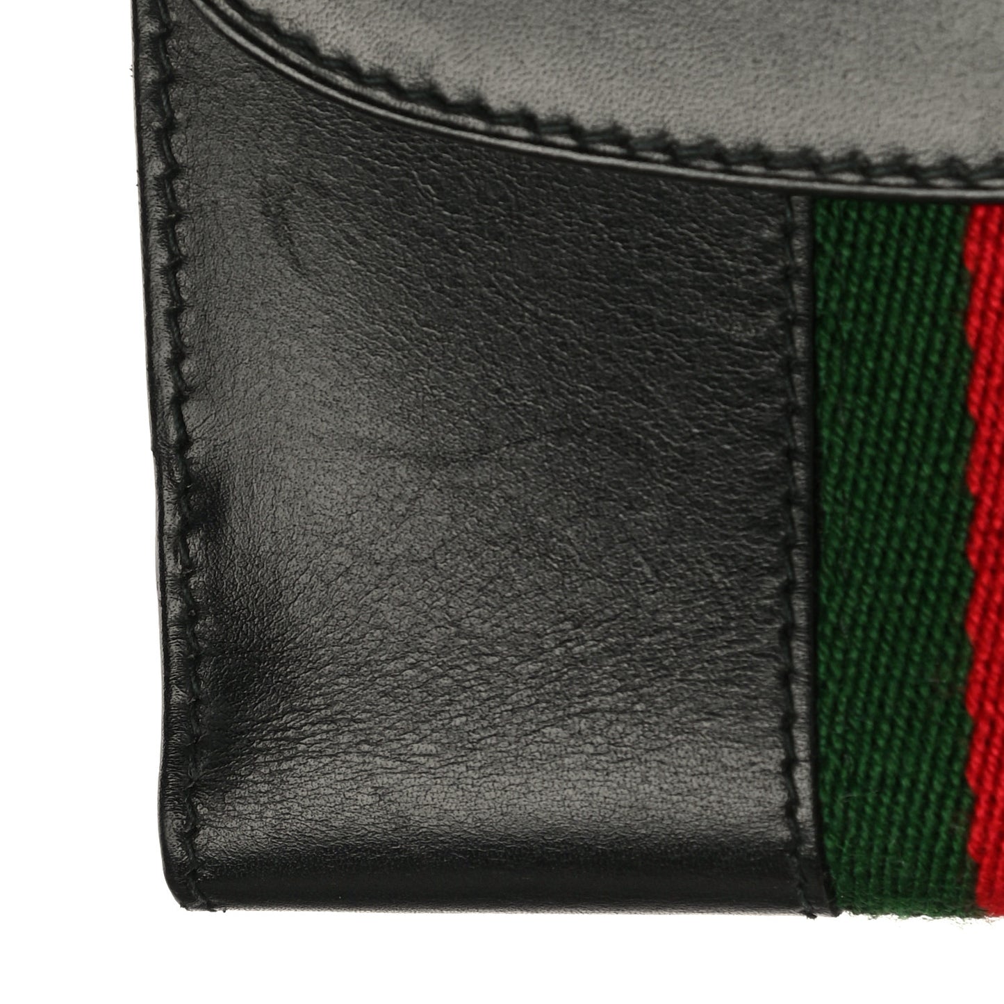 Calfskin Web Compact Wallet Black