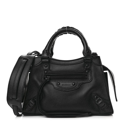 Balenciaga Grained Calfskin Neo Classic Black Hardware Mini City Black 1 of 10