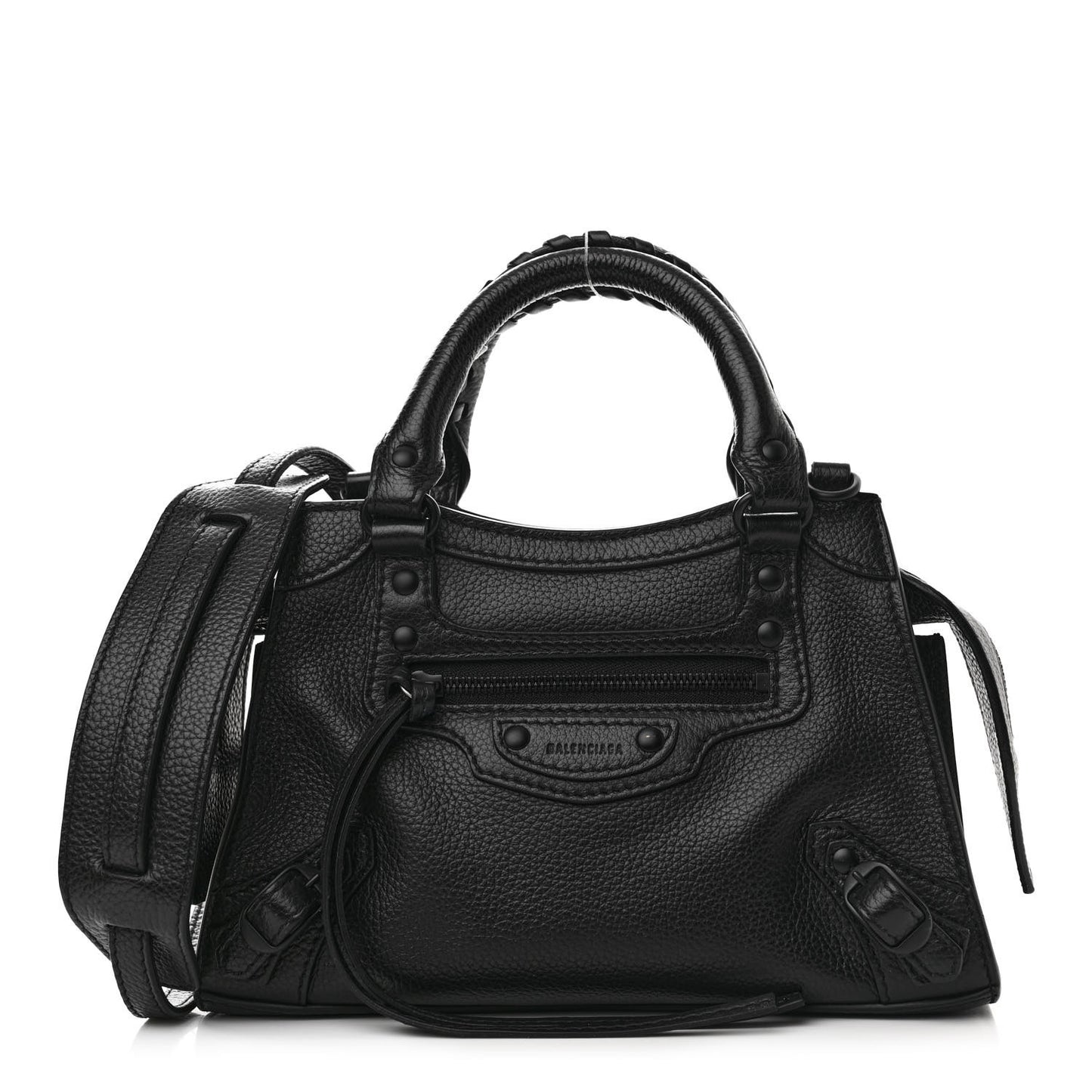 Grained Calfskin Neo Classic Black Hardware Mini City Black