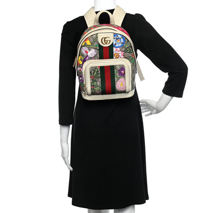 Gucci GG Supreme Monogram Flora Web Small Ophidia Day Backpack White 3 of 10