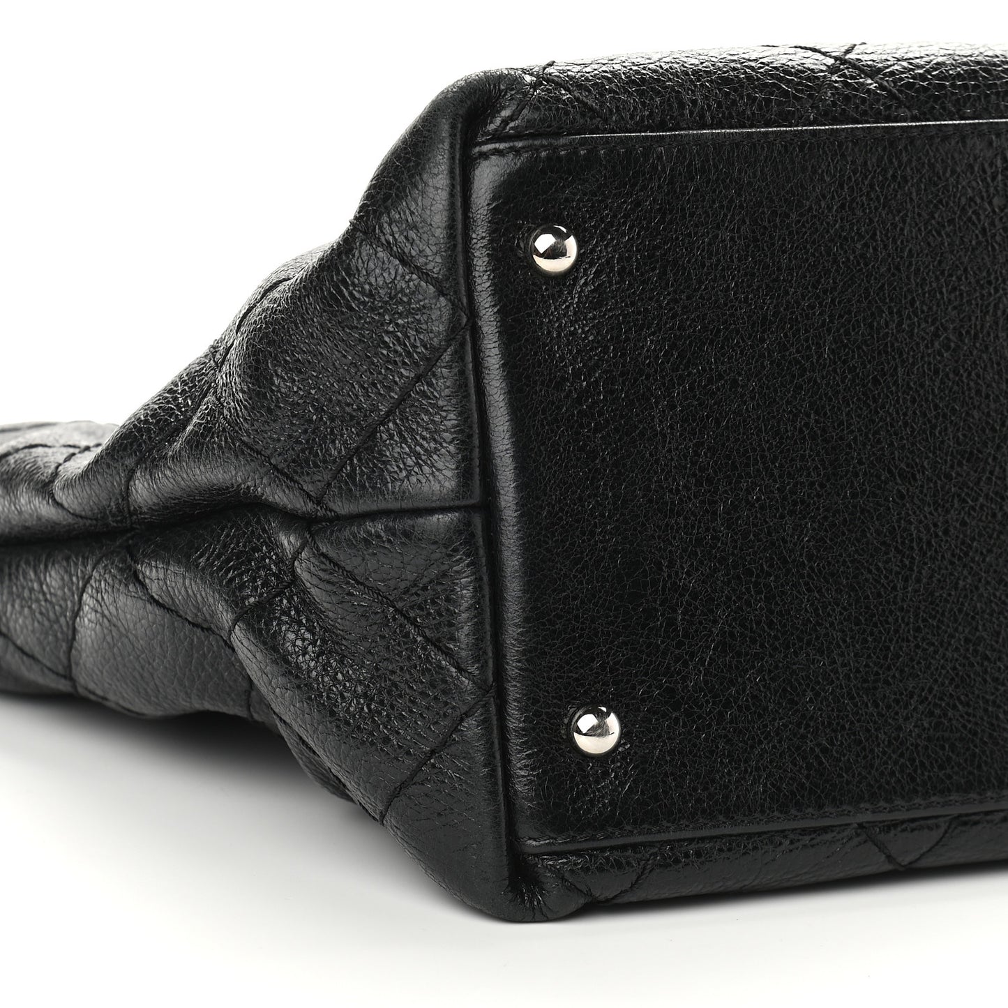 Glazed Calfskin Large On The Road Tote Black