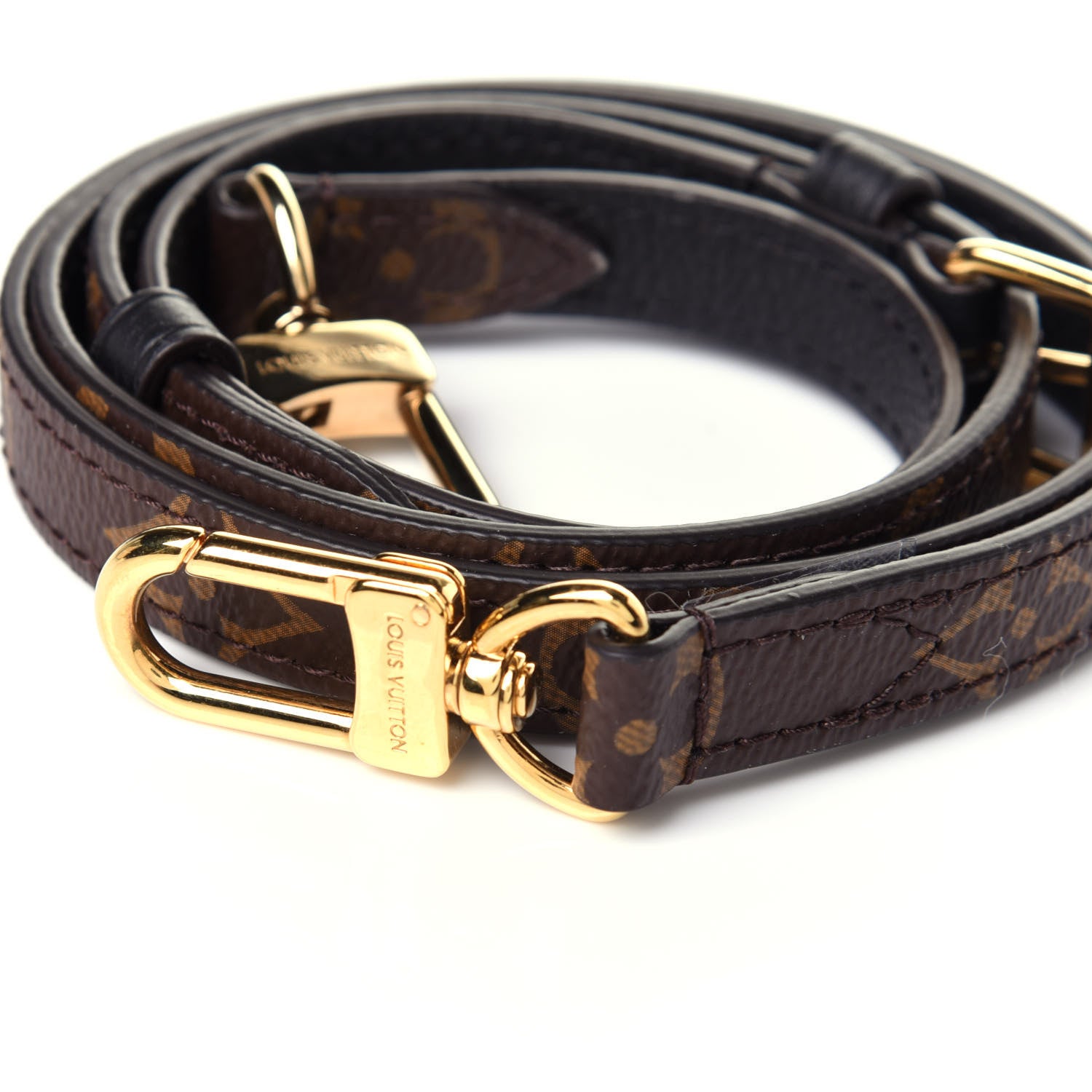 Louis Vuitton Calfskin Monogram Marignan Adjustable Shoulder Strap Black 3 of 6