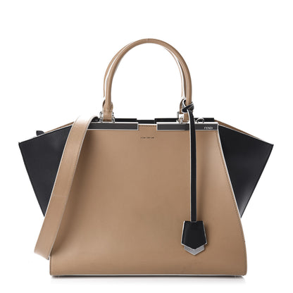 Fendi Vitello Baltico Dolce Petite 3Jours Tote Sand Black 1 of 14