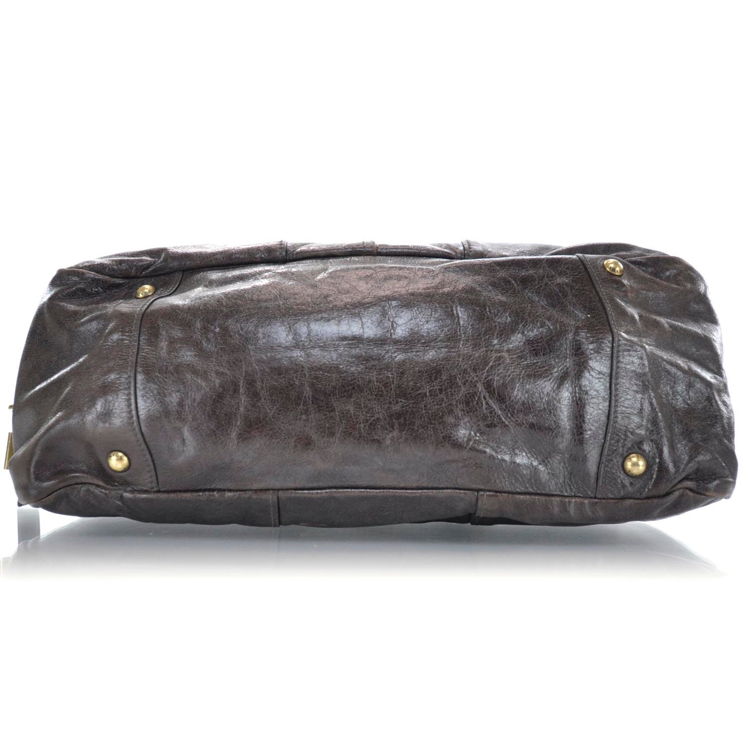 Vitello Shine Chain Tote Moro Brown