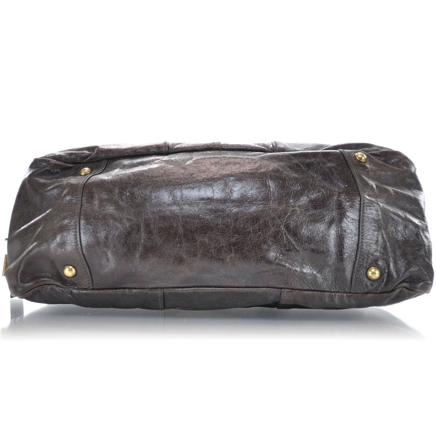 Prada Vitello Shine Chain Tote Moro Brown 6 of 9