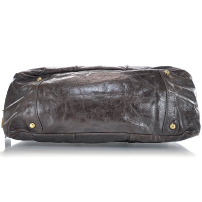 Prada Vitello Shine Chain Tote Moro Brown 6 of 9