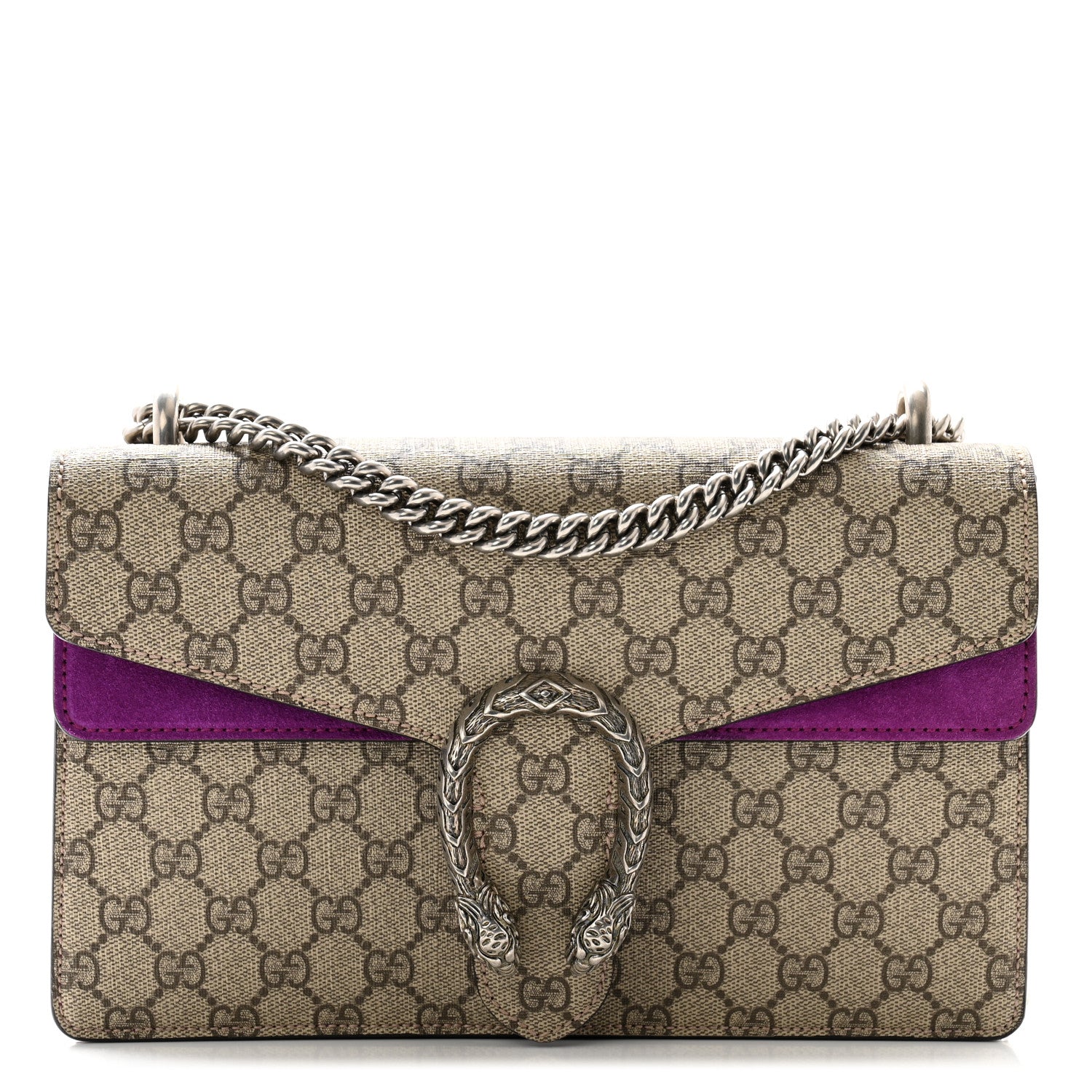 Gucci GG Supreme Monogram Suede Small Dionysus Shoulder Bag Purple 1 of 11