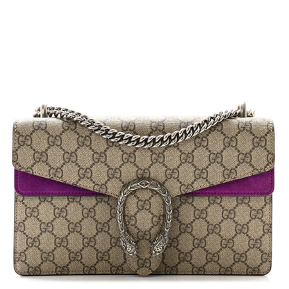 Gucci GG Supreme Monogram Suede Small Dionysus Shoulder Bag Purple 1 of 11