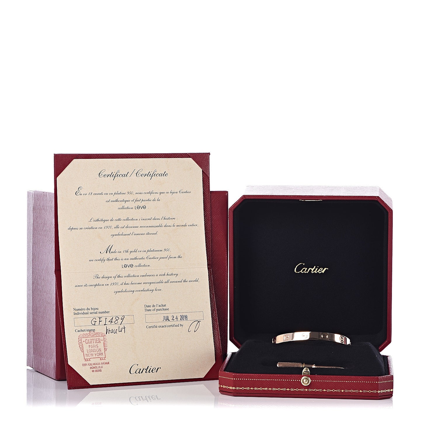 18K Pink Gold LOVE Bracelet 16