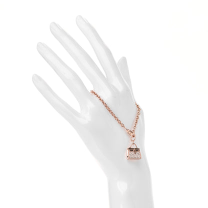 Hermes 18K Rose Gold Diamond Kelly Amulettes Bracelet SH 2 of 4