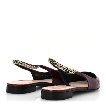 Gucci Patent Signoria Ballet Slingback Ballet Flat 38 Rosso Ancora 5 of 15