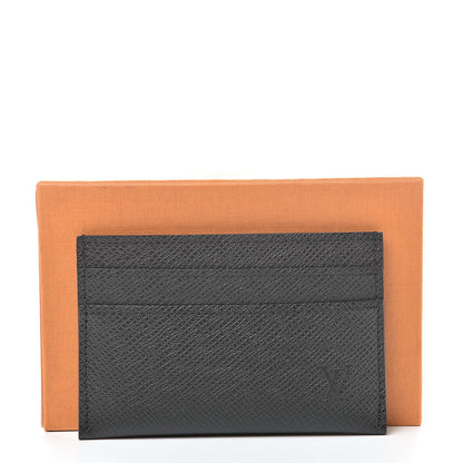 Louis Vuitton Taiga Double Card Holder Black 8 of 8