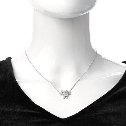 Van Cleef & Arpels 18K White Gold Diamond Socrate 3 Flower Pendant Necklace 2 of 5