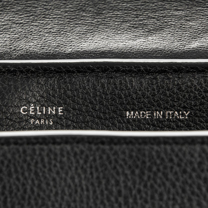 Celine Drummed Calfskin Suede Medium Trapeze Black 6 of 7