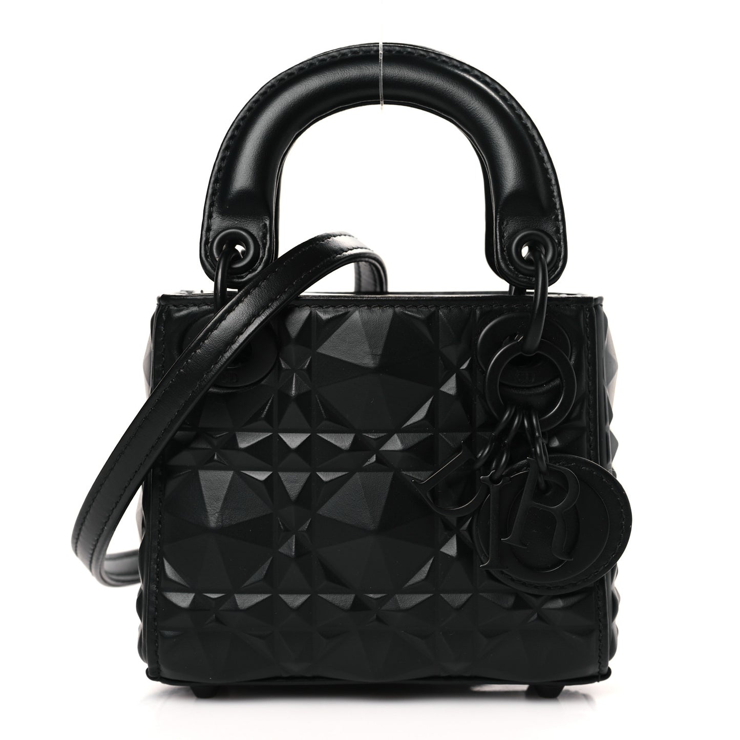 Calfskin Cannage Diamond Micro Lady Dior Black