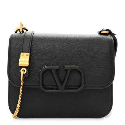 Valentino Garavani Grainy Calfskin Small VSling Shoulder Bag Black 1 of 9