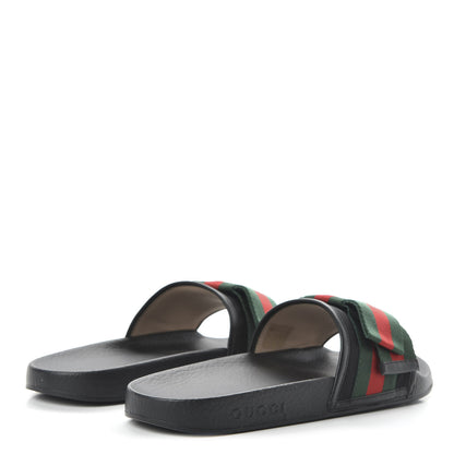 Gucci Satin Web Bow Slide Sandals 40 Black 4 of 9