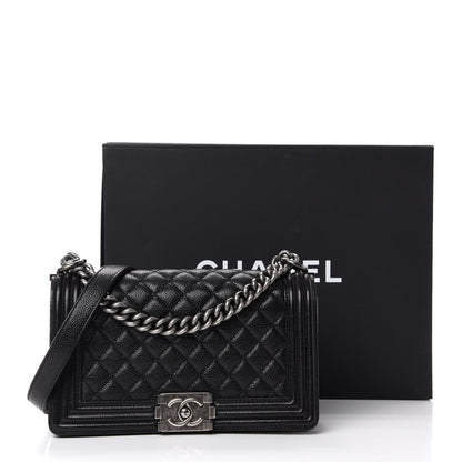 Chanel Caviar Quilted Medium Boy Flap Black 12 of 12