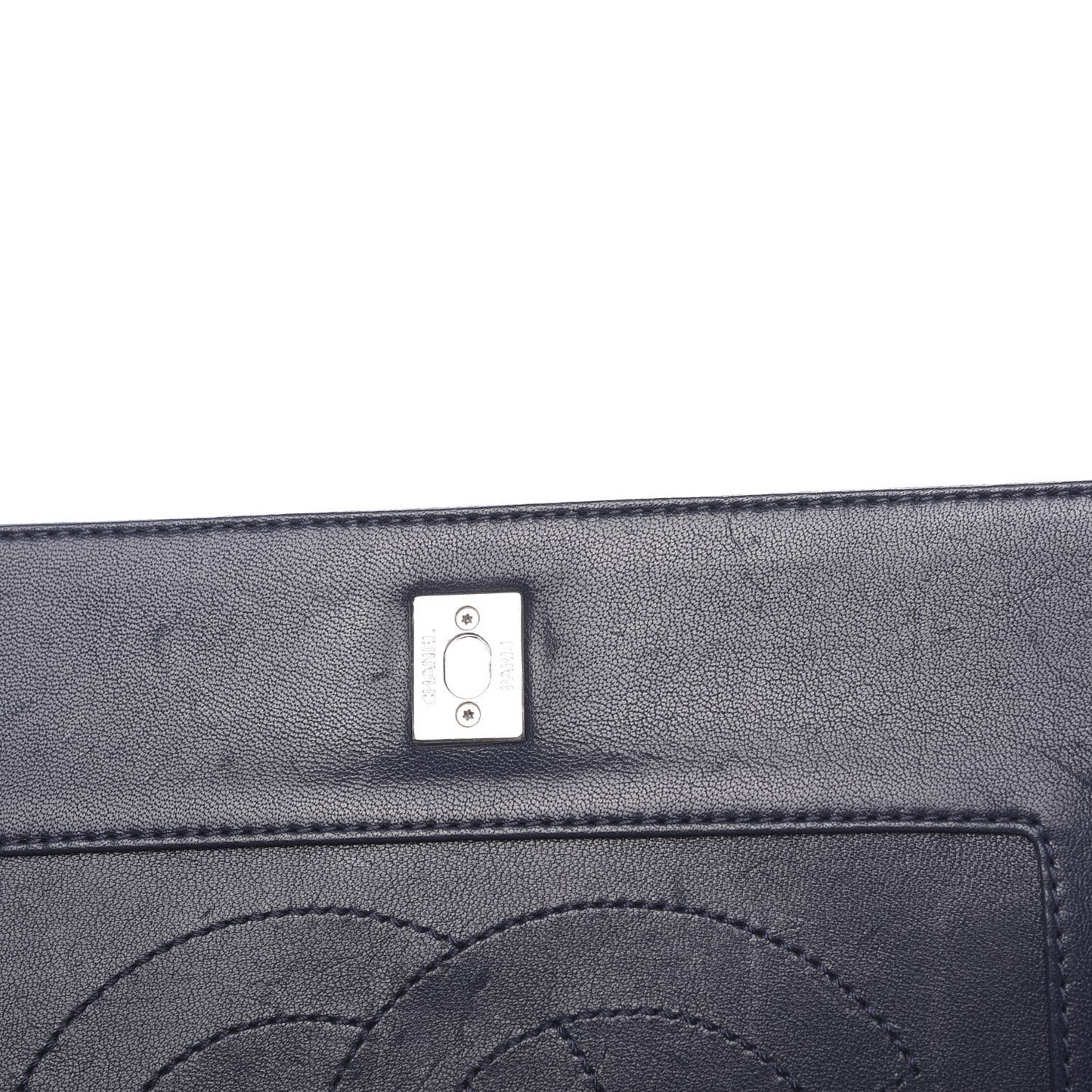 Sheepskin Quilted Medium Vintage Mademoiselle Flap Dark Navy