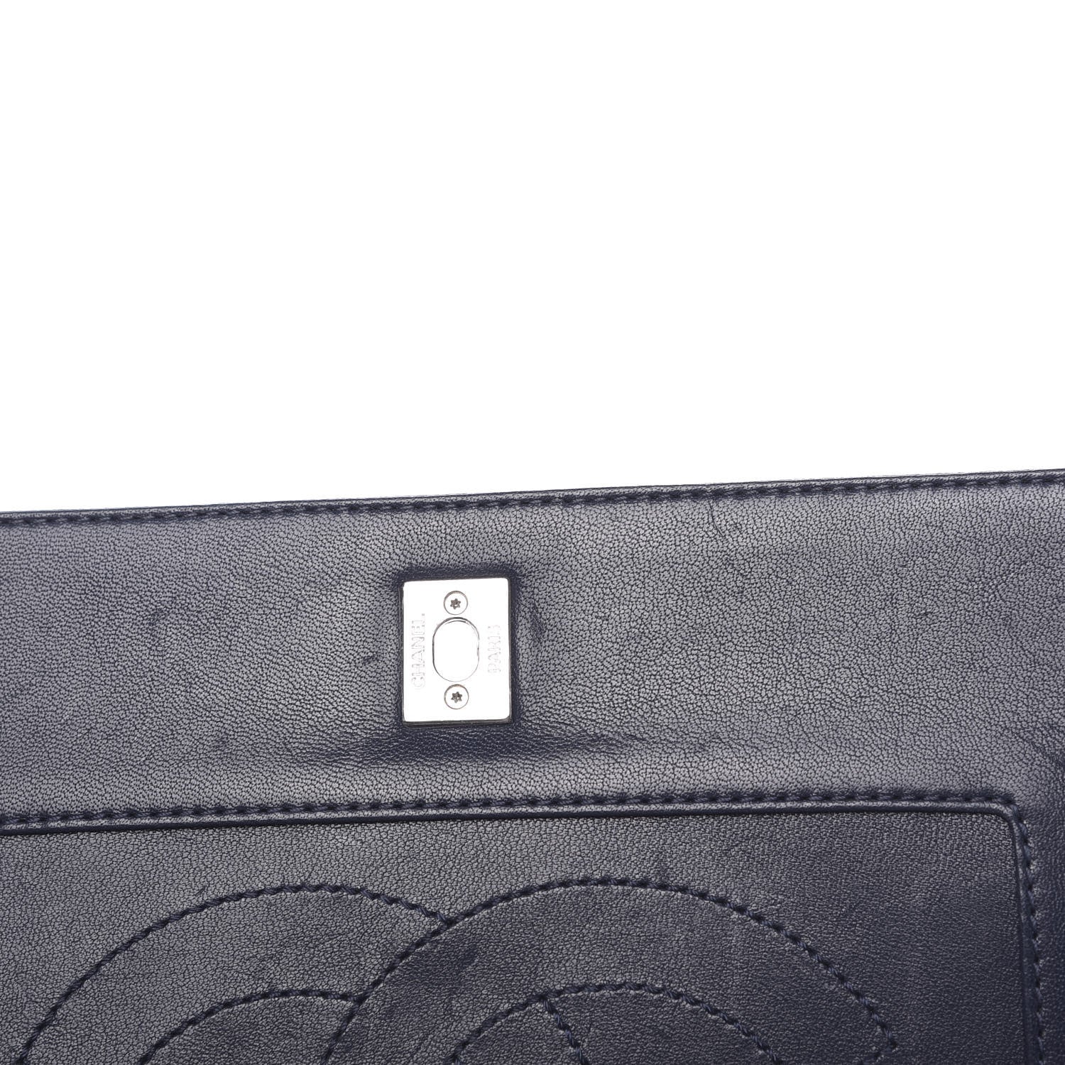 Chanel Sheepskin Quilted Medium Vintage Mademoiselle Flap Dark Navy 13 of 18