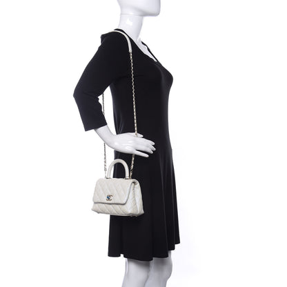 Chanel Iridescent Caviar Quilted Extra Mini Coco Handle Flap White 2 of 10