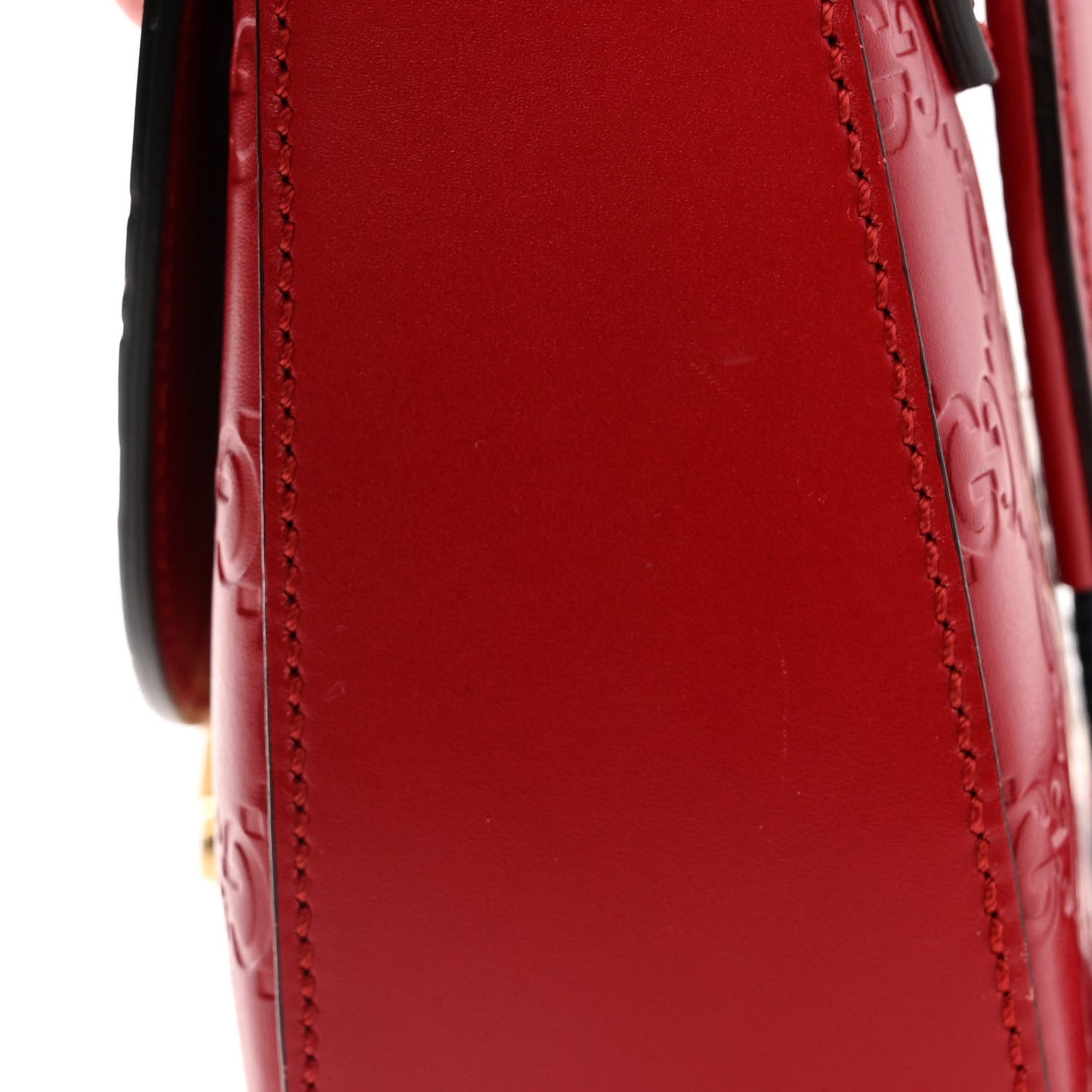 Guccissima Web Medium Padlock Messenger Shoulder Bag Hibiscus Red