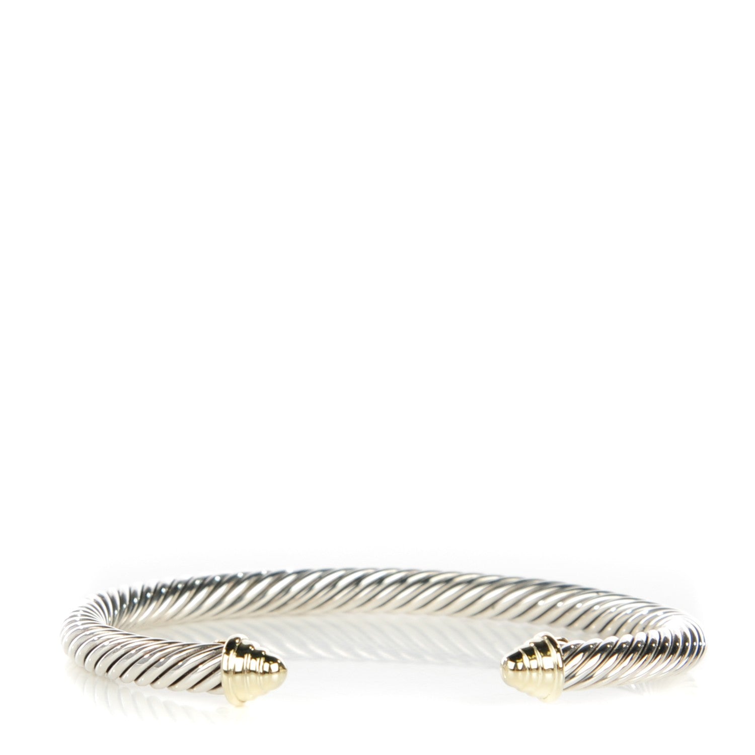 David Yurman Sterling Silver 14K Yellow Gold 5mm Cable Classics Bracelet 1 of 5