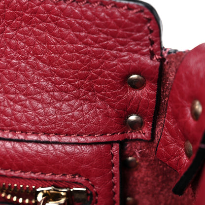 Valentino Garavani Pebbled Calfskin Mini Rockstud Flip-Lock Messenger Bag Rubino 10 of 13