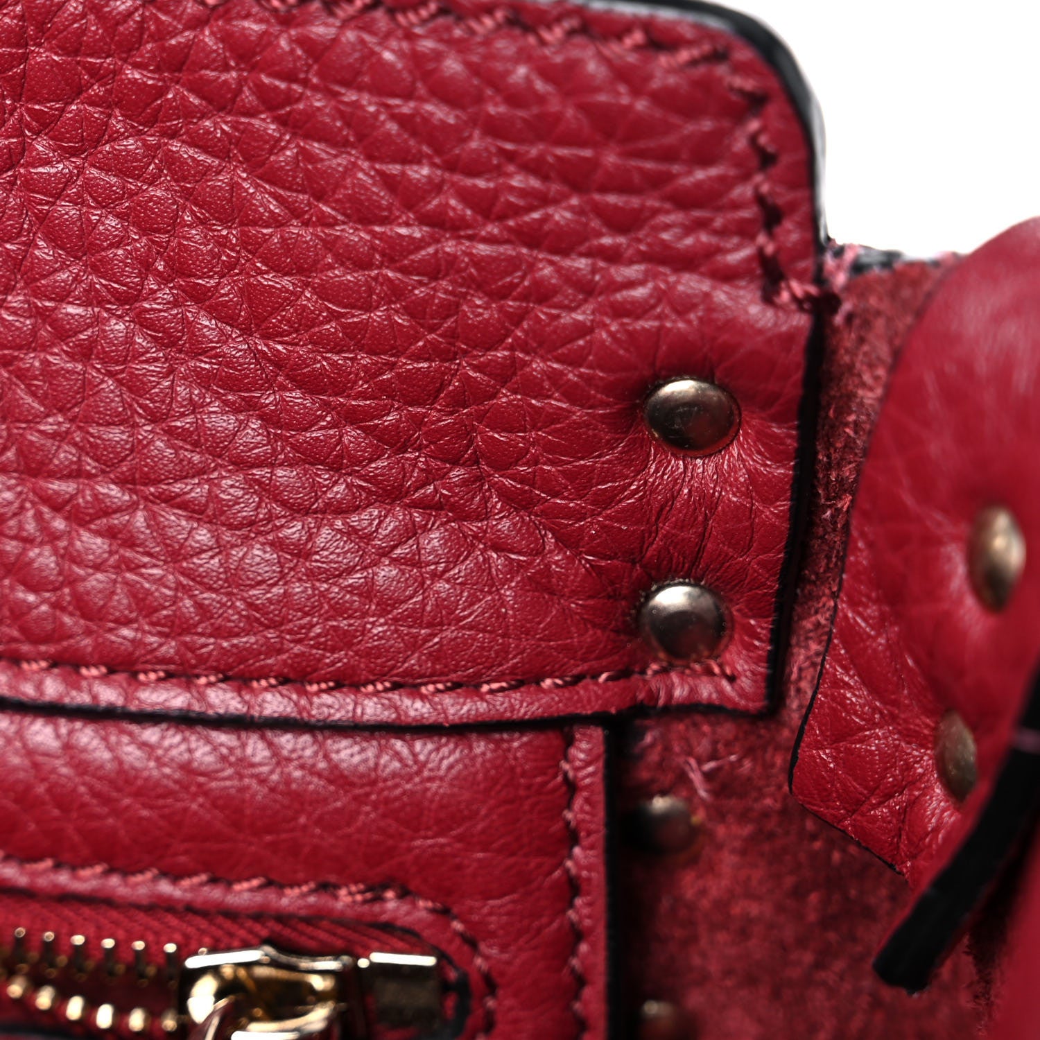 Valentino Garavani Pebbled Calfskin Mini Rockstud Flip-Lock Messenger Bag Rubino 10 of 13