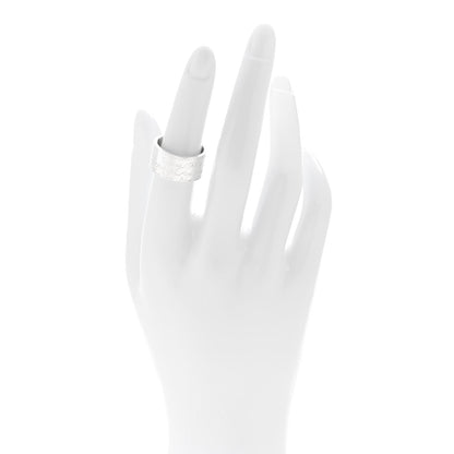 Tiffany Sterling Silver 10mm Notes Wide Ring 53 6.5 2 of 5