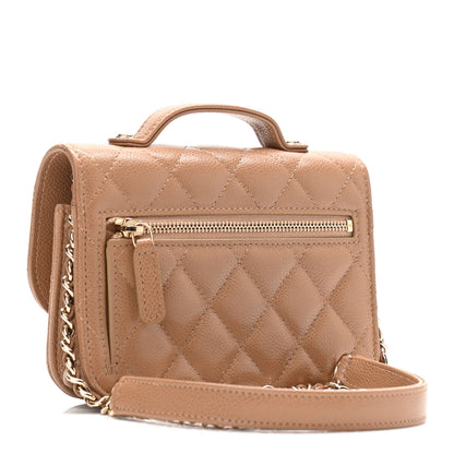 Chanel Caviar Quilted Business Affinity Clutch With Chain Flap Dark Beige 3 of 12
