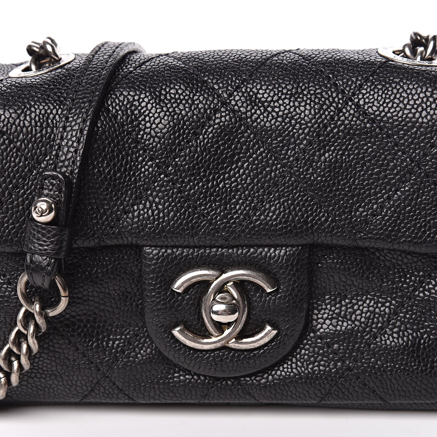 Caviar Quilted Mini Simply CC Flap Black