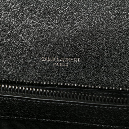 Saint Laurent Sheepskin Matelasse Chevron Monogram Monochrome Large College Satchel Black 6 of 13