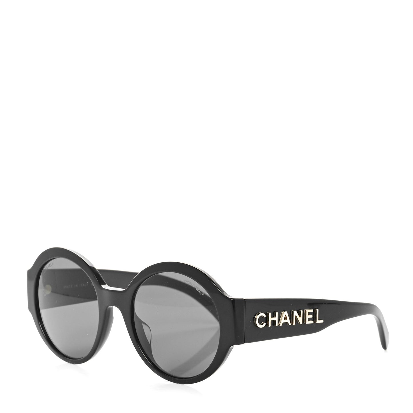 Acetate Round Sunglasses 5410-A Black