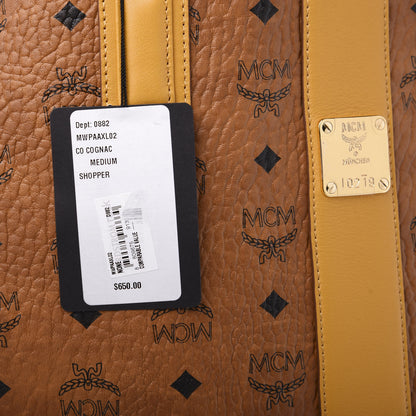 MCM Visetos Medium Liz Reversible Shopper Tote Cognac Yellow 21 of 21