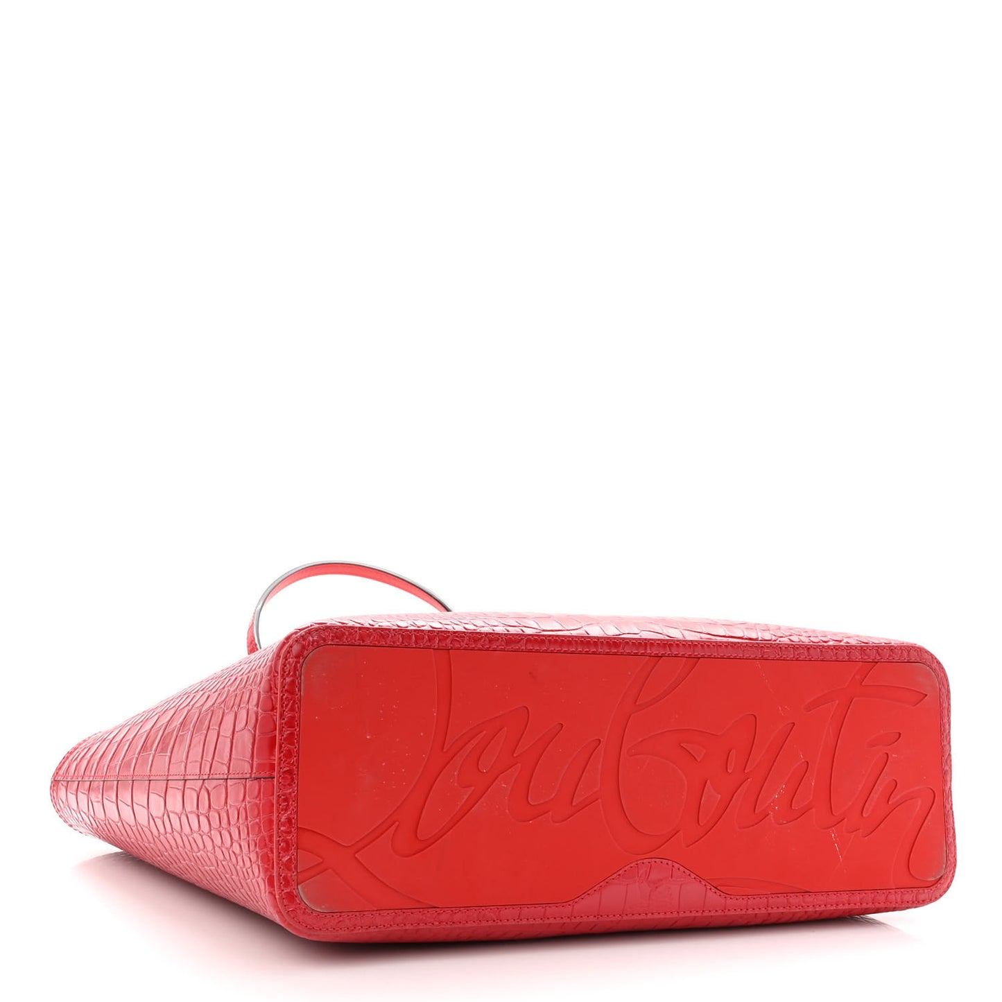 Calfskin Crocodile Embossed Spikes East West Cabata Tote