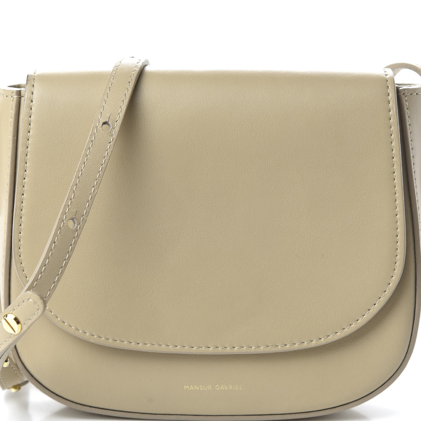 Calfskin Mini Flap Crossbody Bag Creme