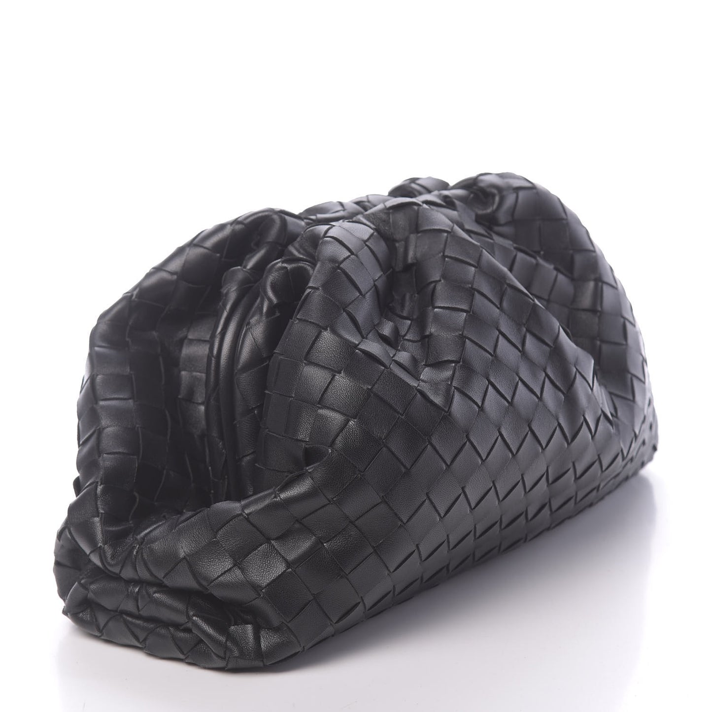 Nappa Maxi Intreccio The Pouch Oversized Clutch Black