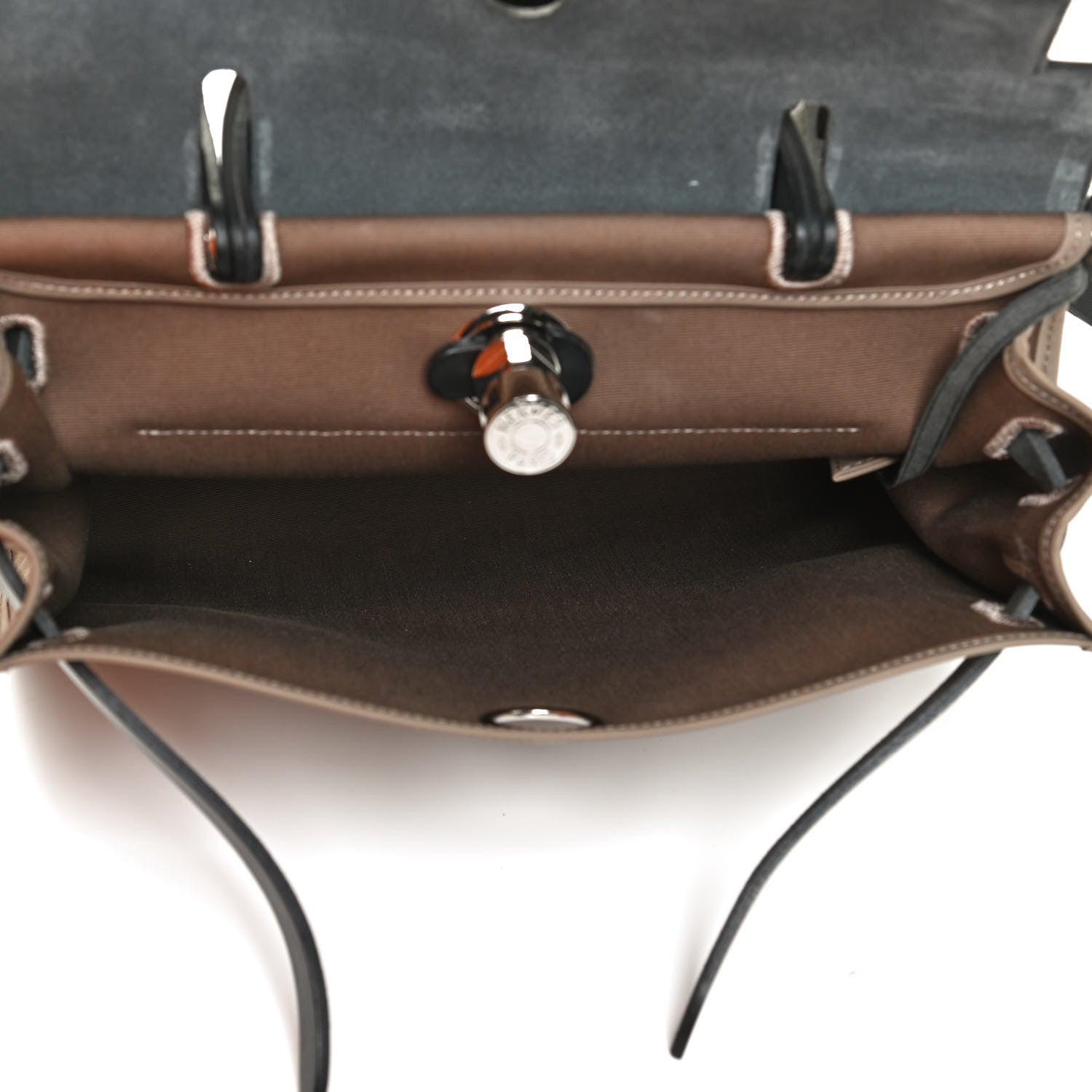 Hermes Vache Hunter Toile Officier Herbag Zip PM 31 Etoupe Black 4 of 9