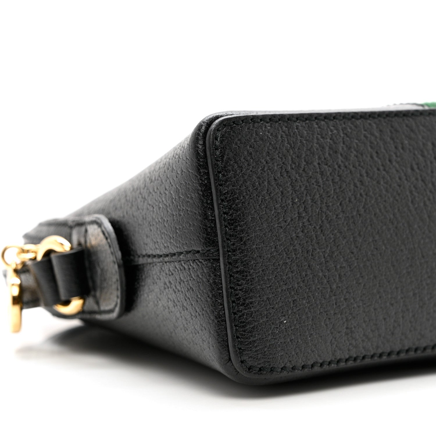 Gucci Calfskin GG Web Small Ophidia Dome Shoulder Bag Black 8 of 9