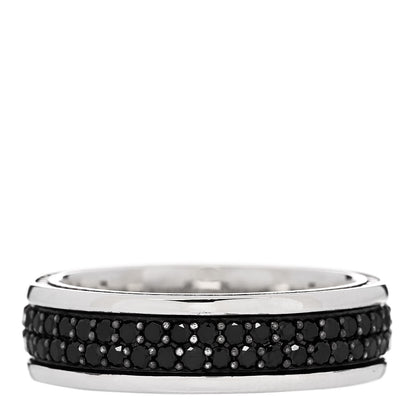David Yurman Sterling Silver Black Diamond Streamline Two-Row Band Ring 62 10 1 of 5