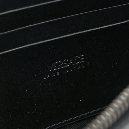 Versace Fabric Jacquard Calfskin Barocco Wristlet Pouch Black 6 of 7