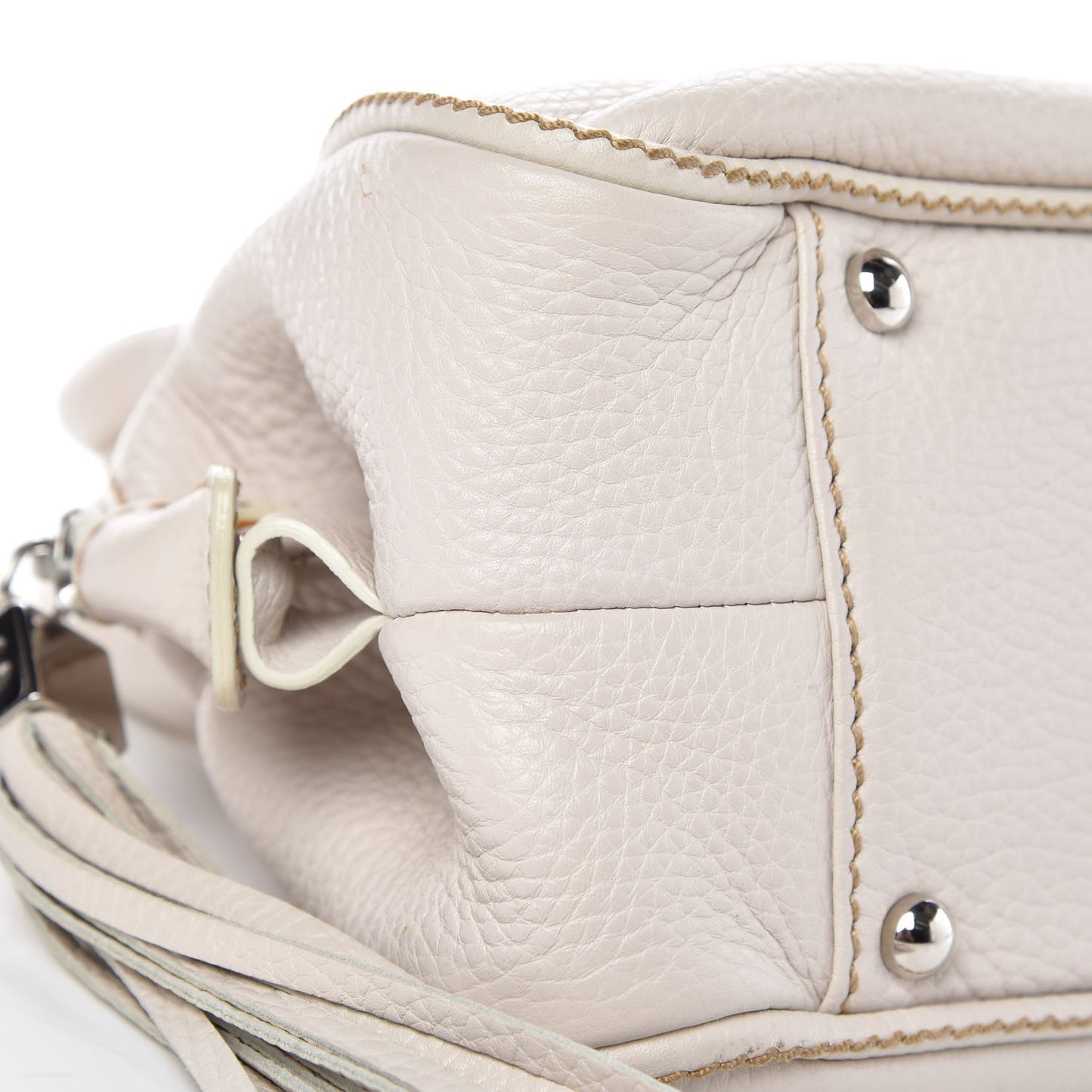 Calfskin Small Tassel Bowler White