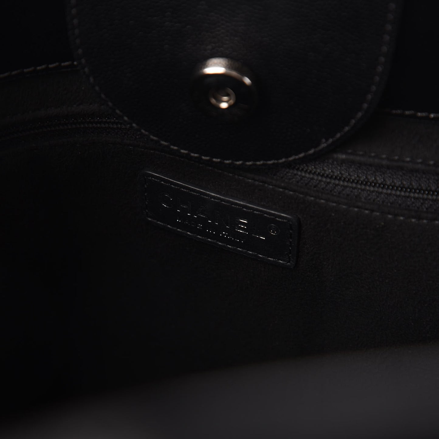 Caviar Small Studded Deauville Tote Black