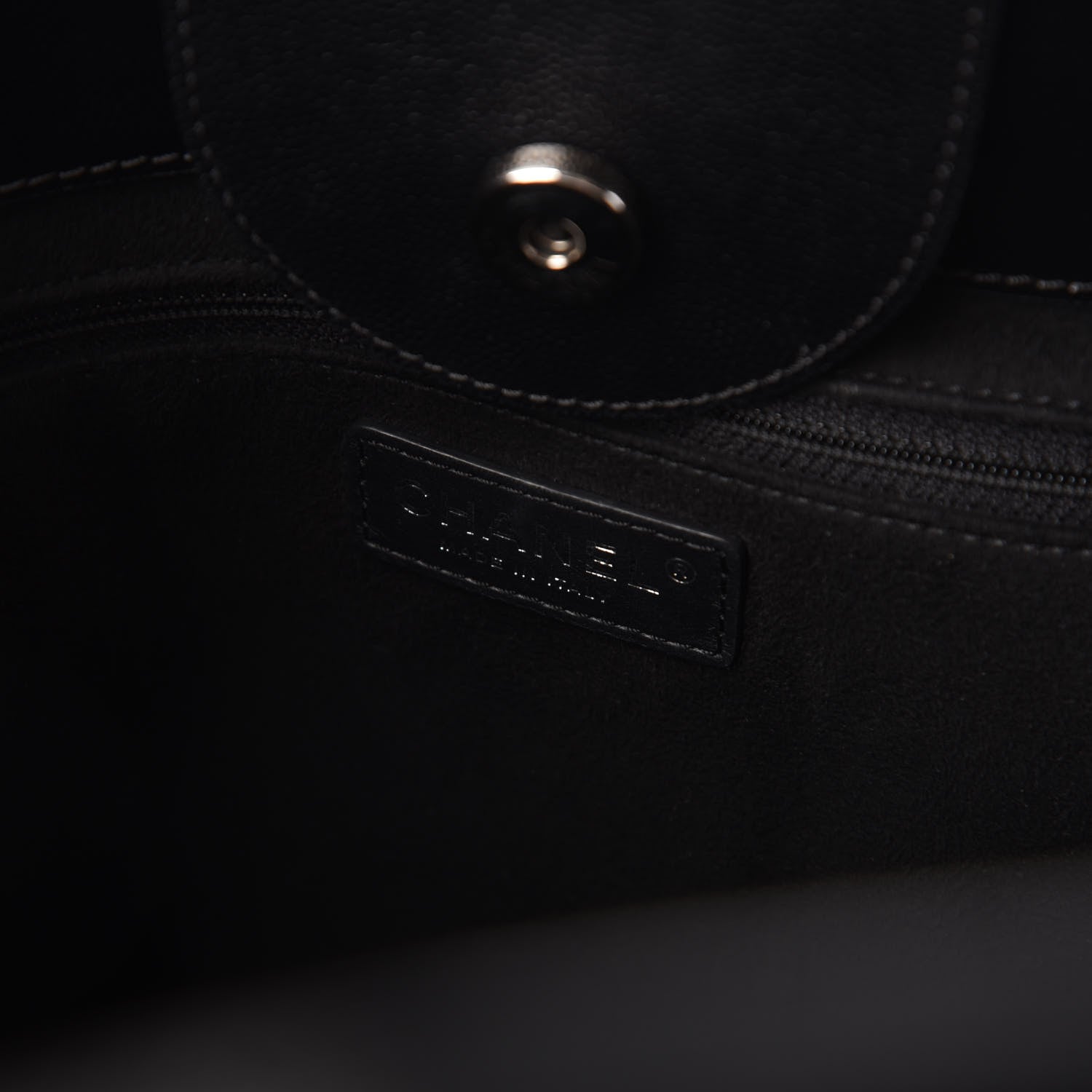 Chanel Caviar Small Studded Deauville Tote Black 8 of 9