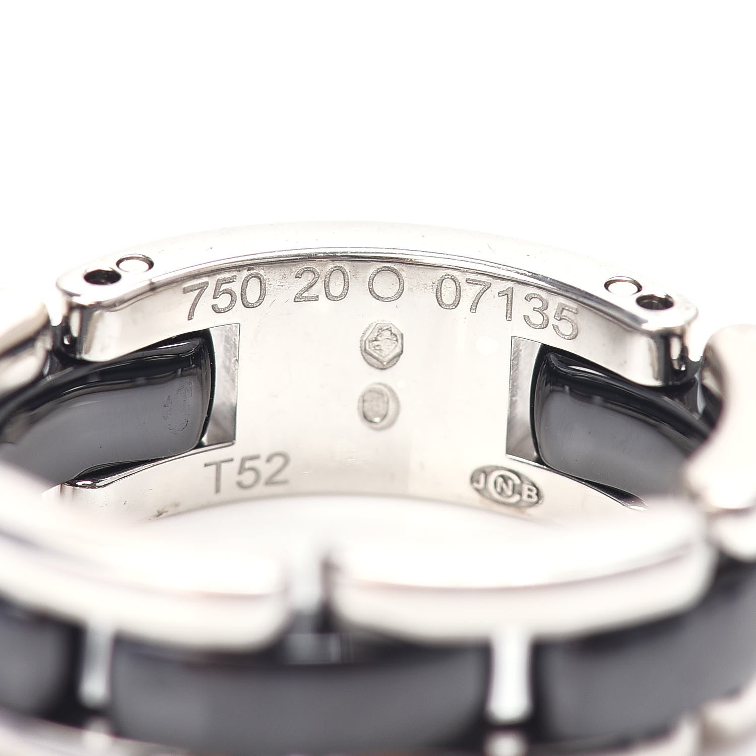 Chanel 18K White Gold Black Ceramic Medium Ultra Ring 52 6 4 of 4