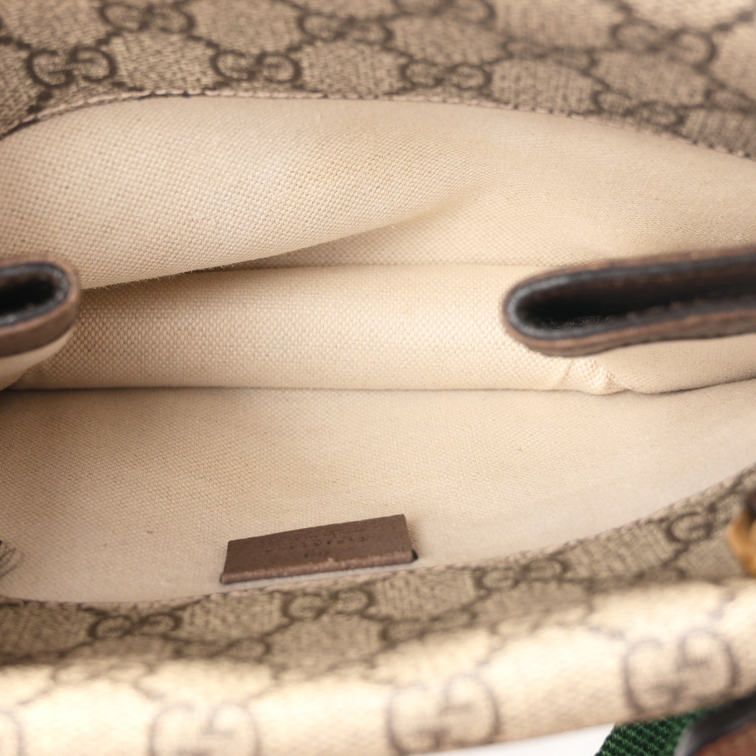 Gucci GG Supreme Monogram Web Small Neo Vintage Double Flap Messenger Bag Beige New Acero 5 of 10