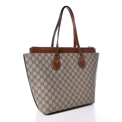 Gucci GG Supreme Monogram Medium Zippered Bucket Tote Beige Tuscany 3 of 15