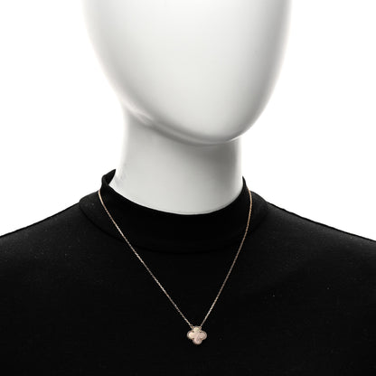 Van Cleef & Arpels 18K Rose Gold Gray Mother of Pearl Vintage Alhambra Pendant Necklace 2 of 6